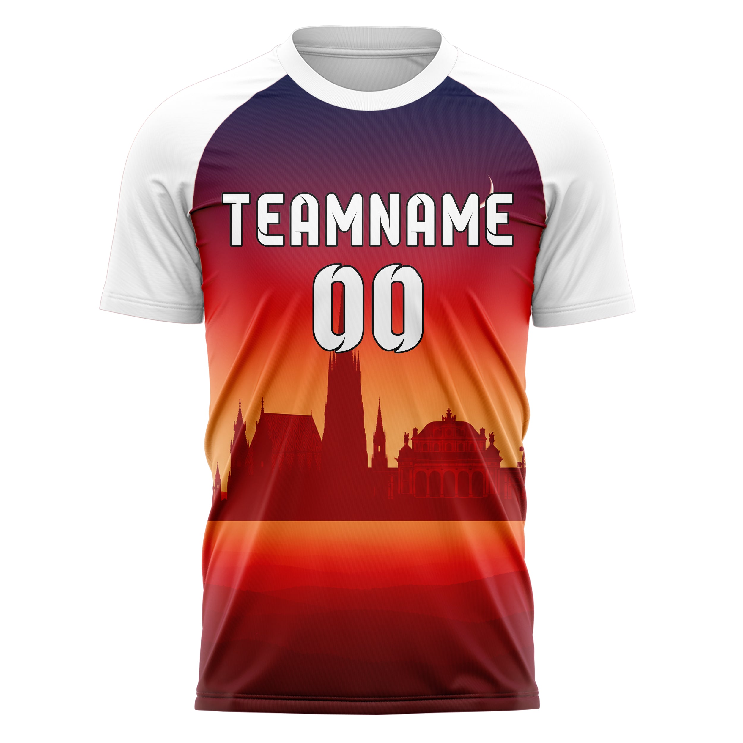 Rot Vienna Skyline Design 15-0183 individuelles Fußballtrikot front