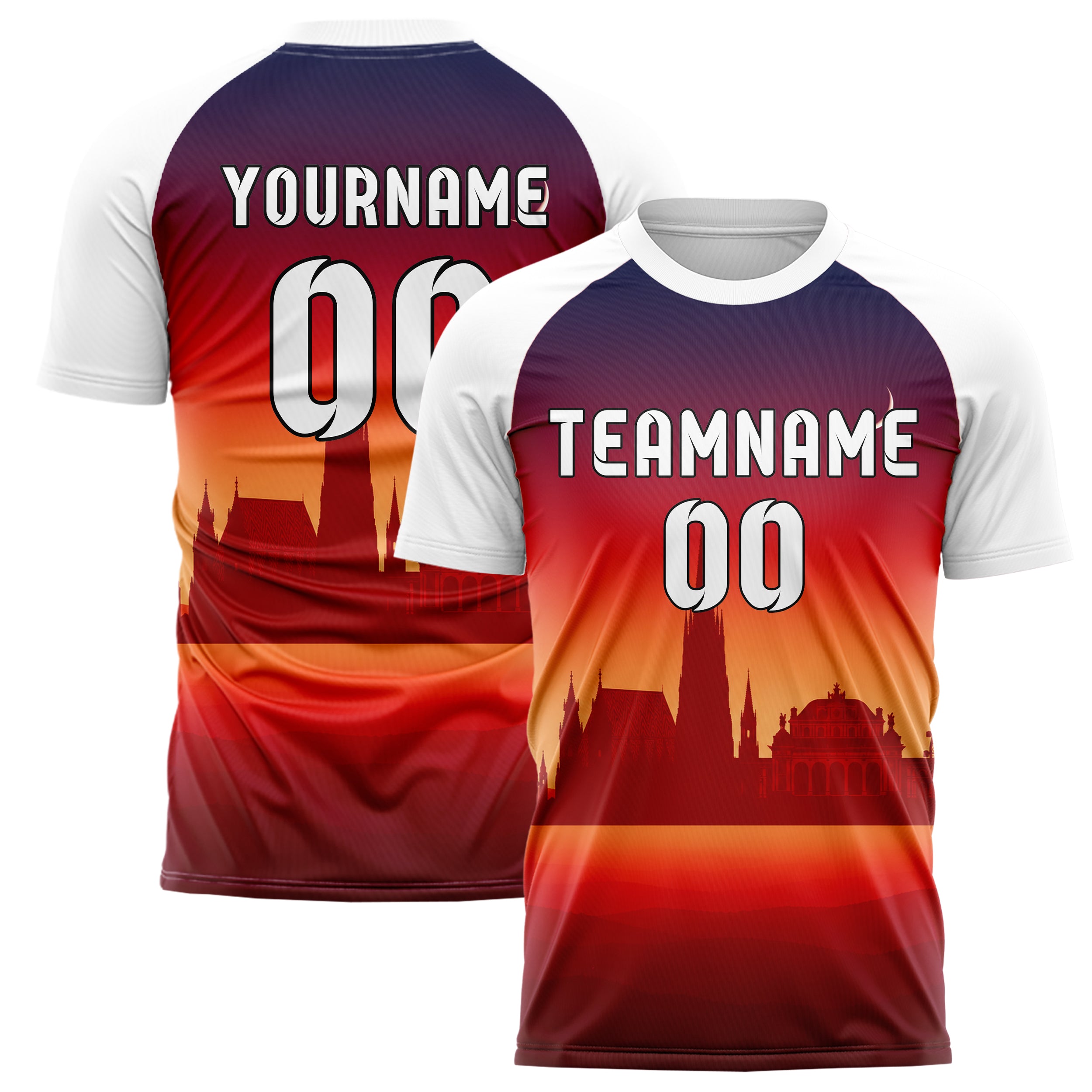 Rot Vienna Skyline Design 15-0183 individuelles Fußballtrikot main