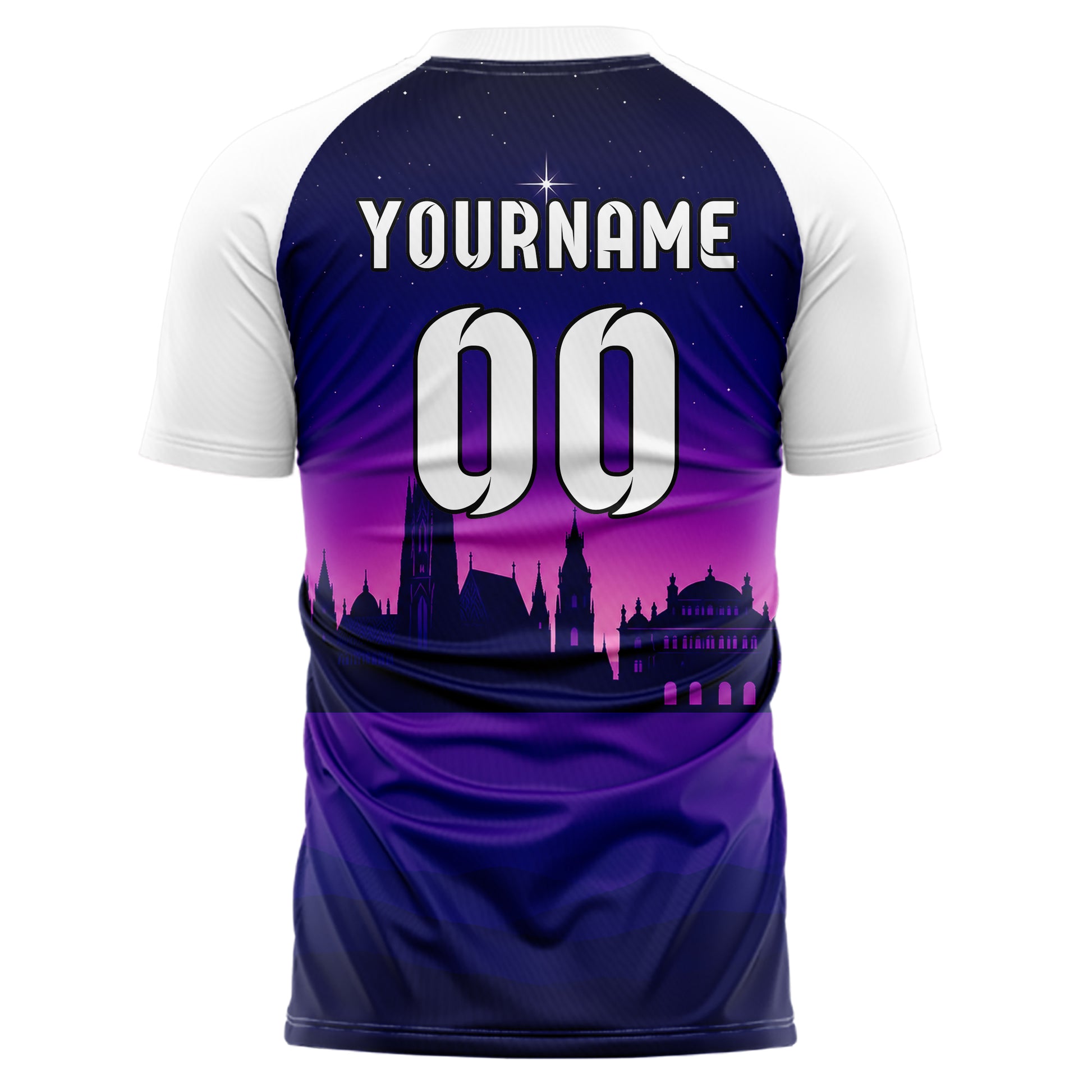 Marineblau Vienna Skyline Design 15-0189 individuelles Fußballtrikot back