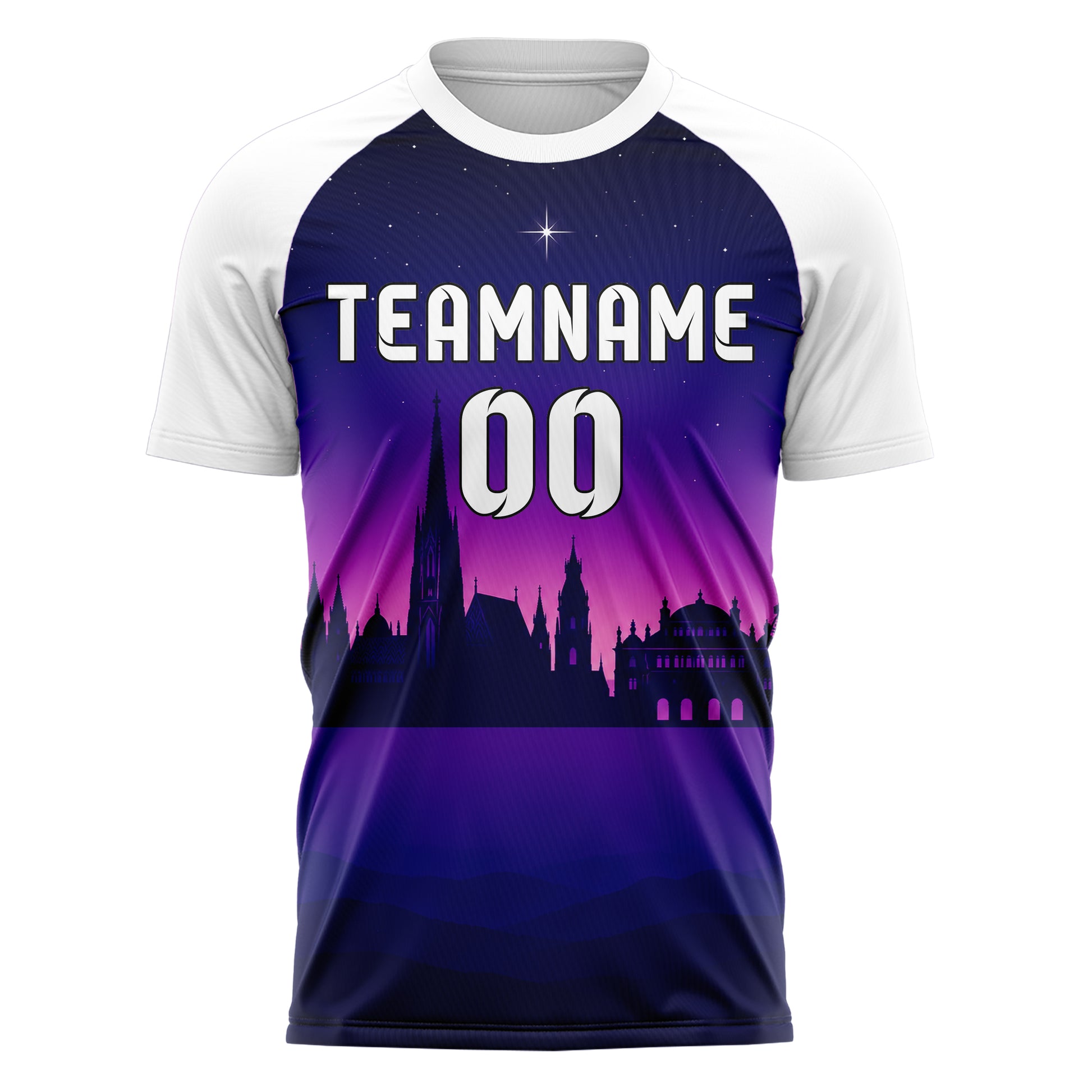 Marineblau Vienna Skyline Design 15-0189 individuelles Fußballtrikot front
