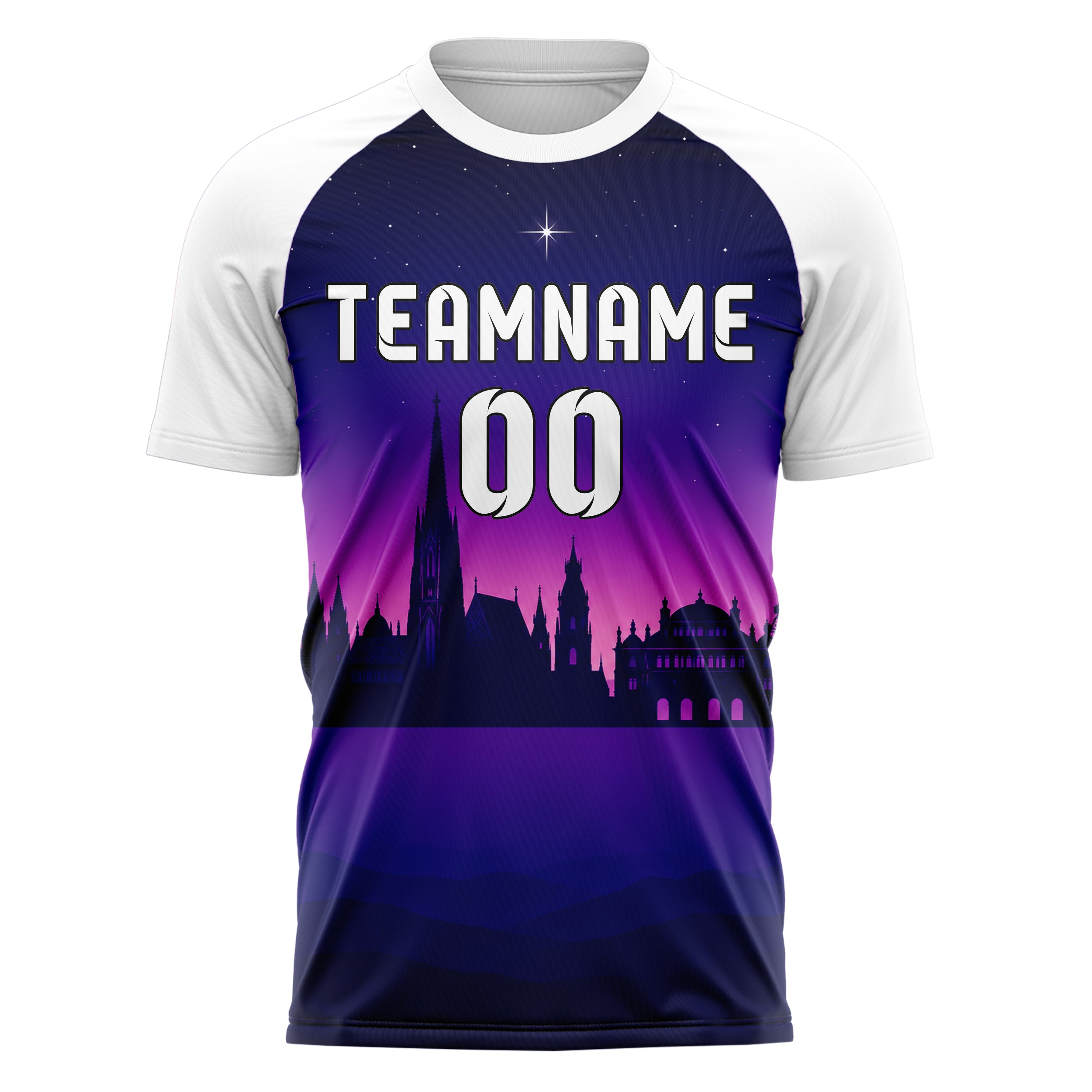 Marineblau Vienna Skyline Design 15-0189 individuelles Fußballtrikot front