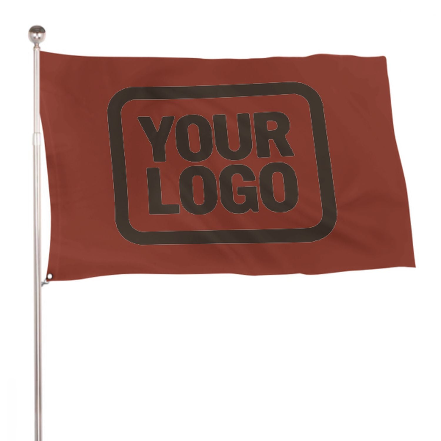 Maßgeschneidertes Korallenrot Braun Flagge