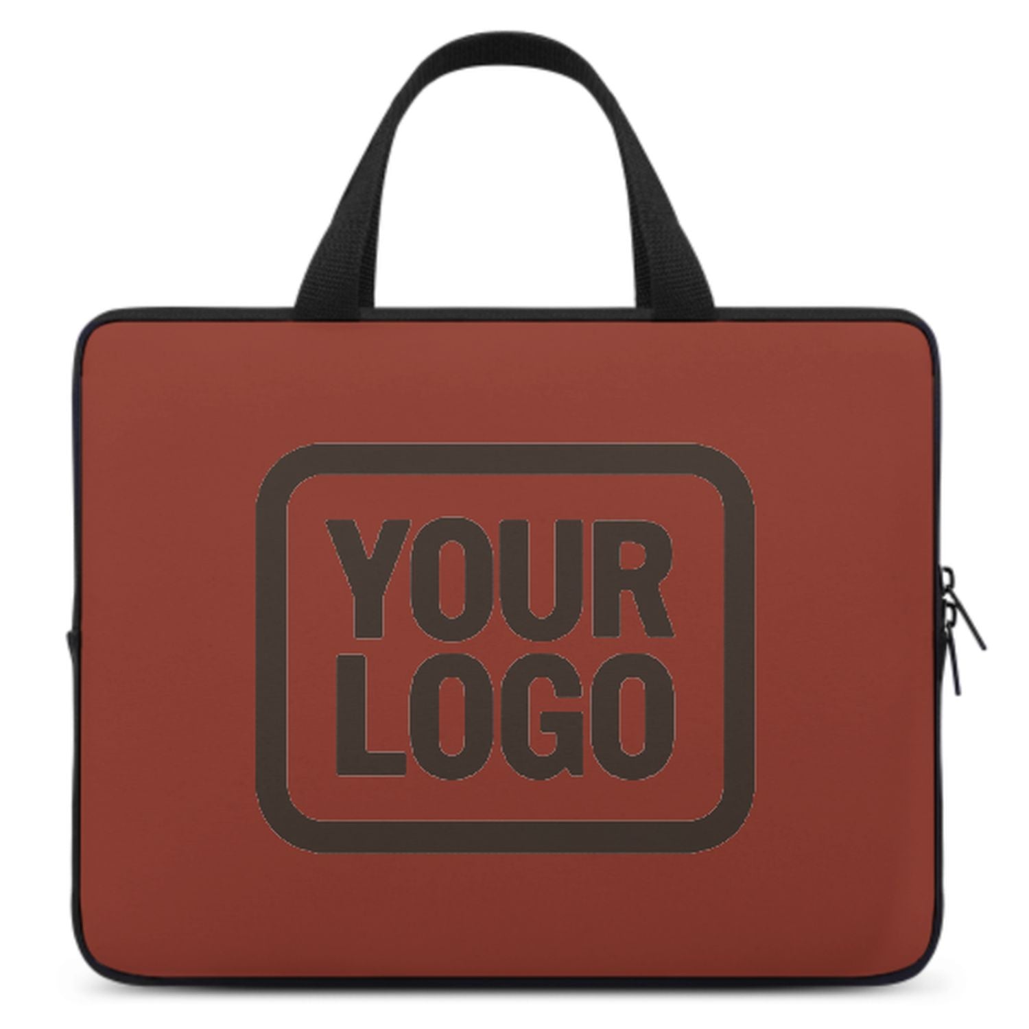 Borsa per laptop personalizzata color corallo rosso marrone