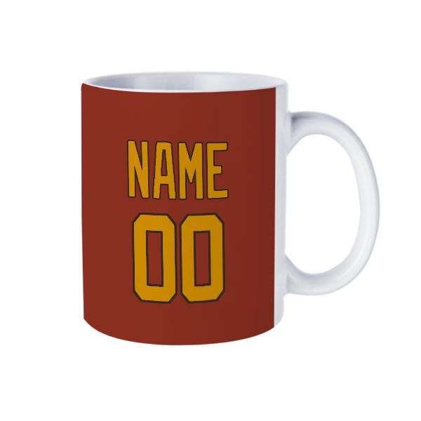 Tazza personalizzata rosso corallo giallo