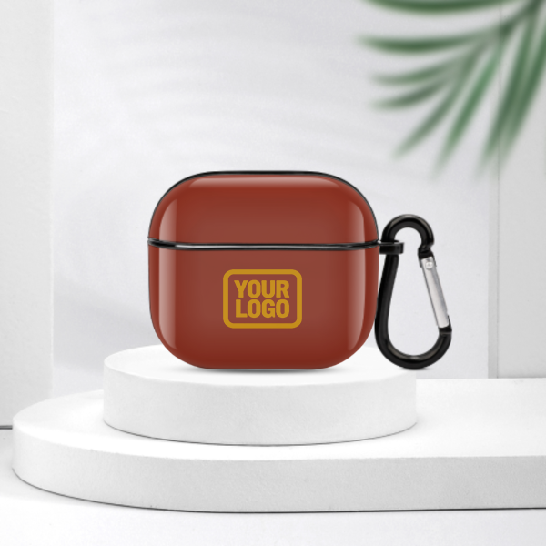 Maßgeschneidertes Korallenrot Gelb AirPods-Hülle (3. Generation)