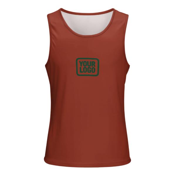 Maßgeschneidertes Korallenrot Moosgrün Herren Tanktop