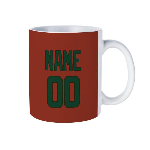Tazza personalizzata rosso corallo verde muschio