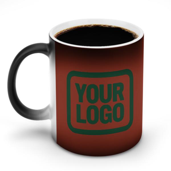 Tazza magica personalizzata color corallo rosso e verde muschio