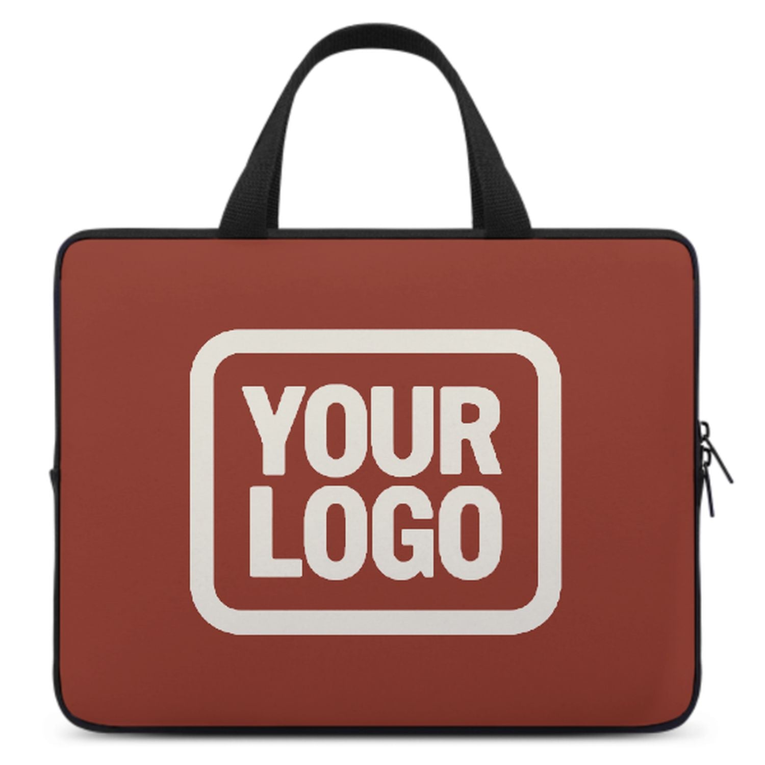 Borsa per laptop personalizzata color crema rosso corallo