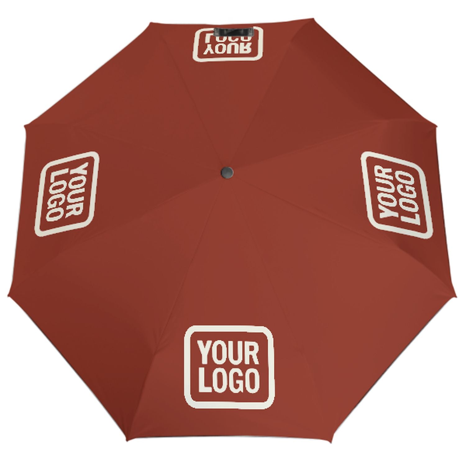 Maßgeschneidertes Korallenrot Beige Automatik-Regenschirm