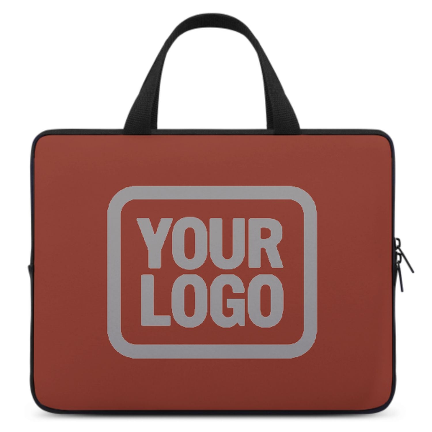 Borsa per laptop personalizzata color corallo rosso e grigio