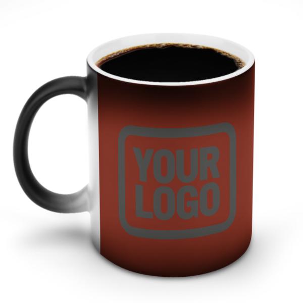 Tazza magica personalizzata rosso corallo grigio scuro