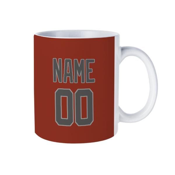 Tazza personalizzata rosso corallo grigio scuro