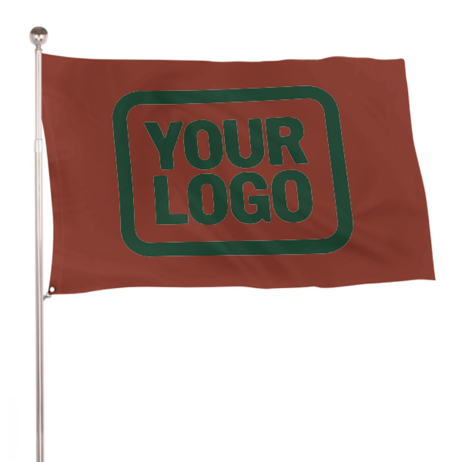 Maßgeschneidertes Korallenrot Moosgrün Flagge