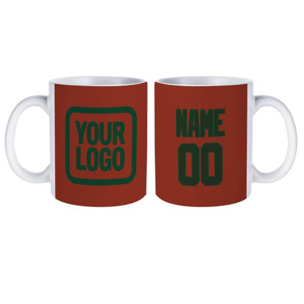 Tazza personalizzata verde abete rosso corallo