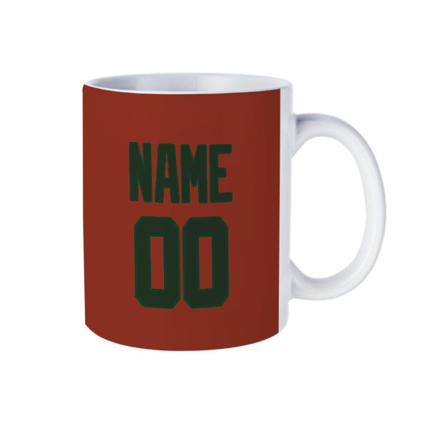 Tazza personalizzata verde abete rosso corallo