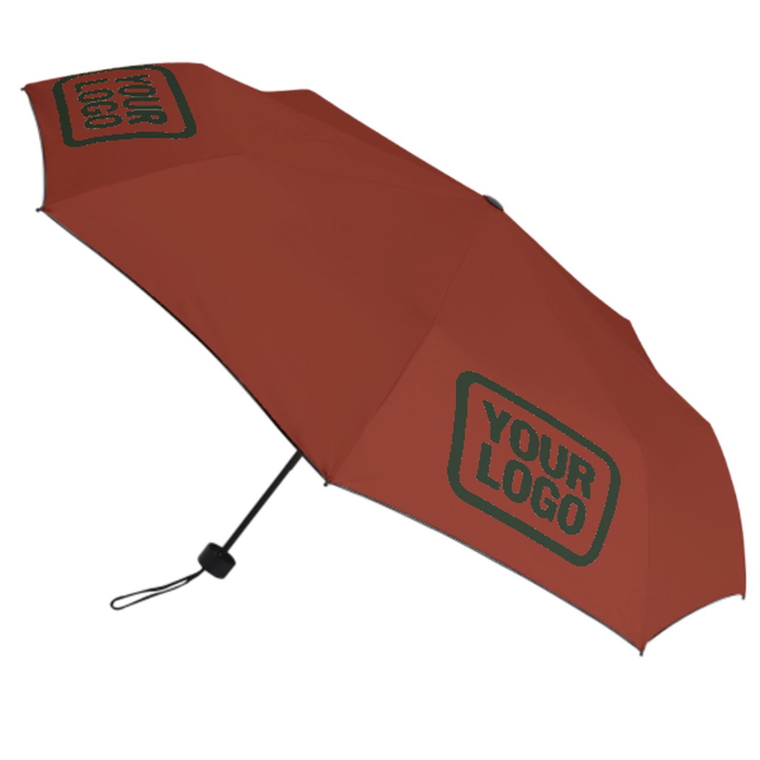 Maßgeschneidertes Korallenrot Tannengrün Automatik-Regenschirm
