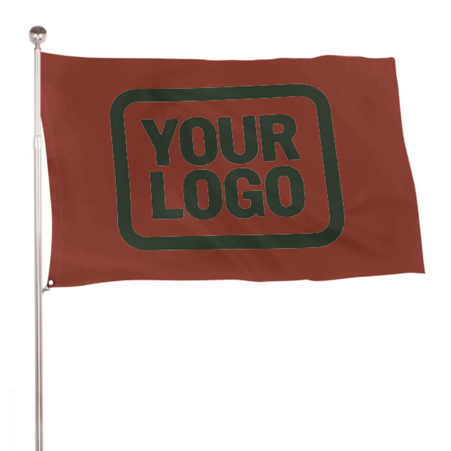 Maßgeschneidertes Korallenrot Tannengrün Flagge
