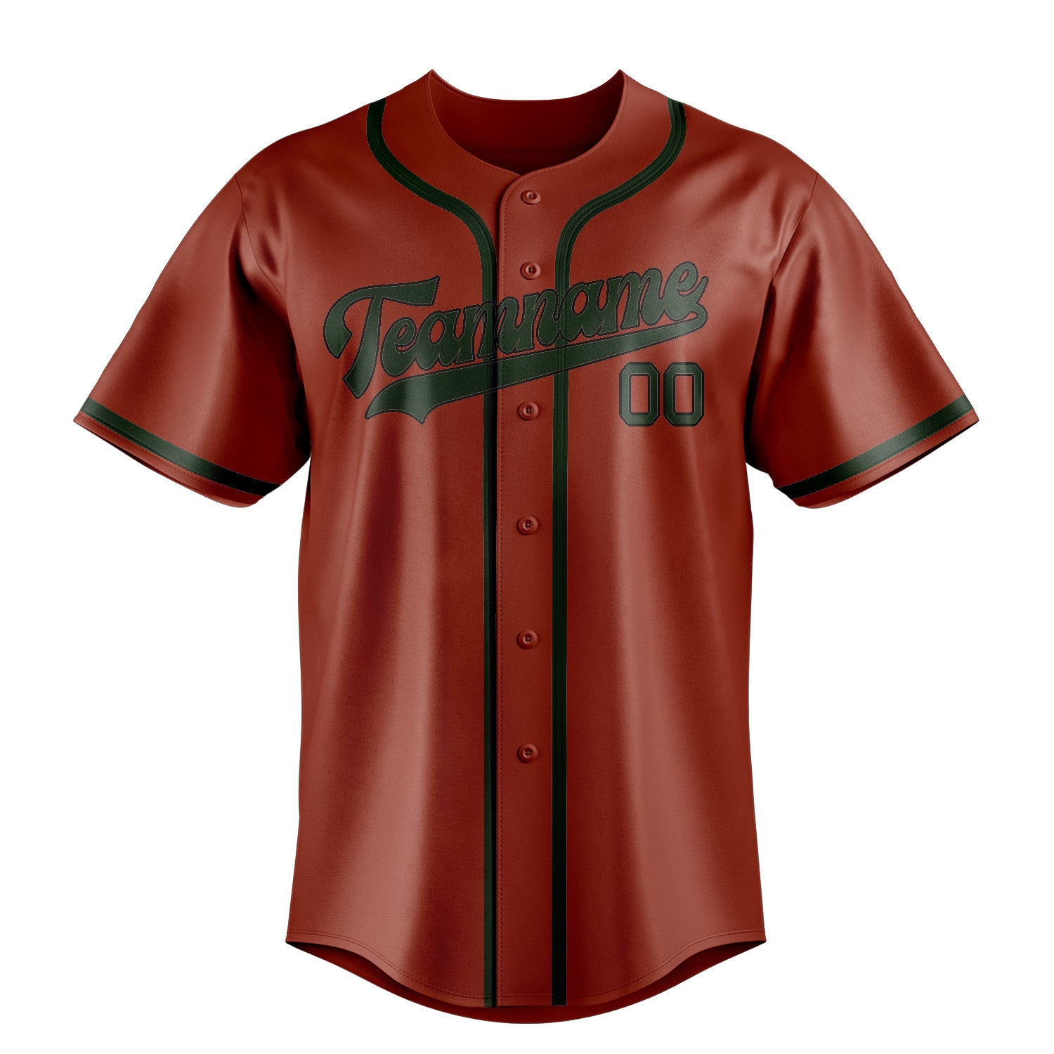 Benutzerdefiniertes Professionelles Korallenrot Tannengrün Baseballtrikot