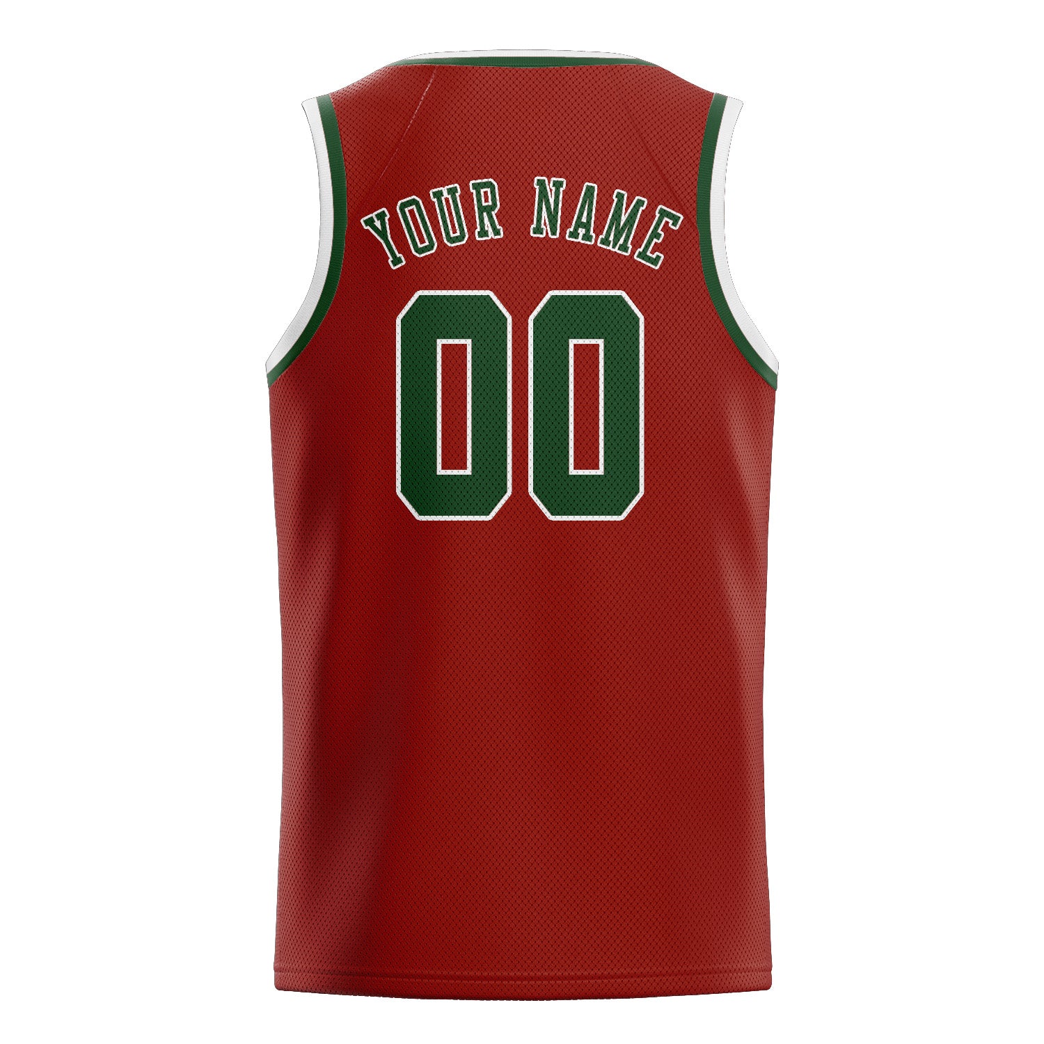 Benutzerdefiniertes Professionelles Korallenrot Tannengrün Basketballtrikot