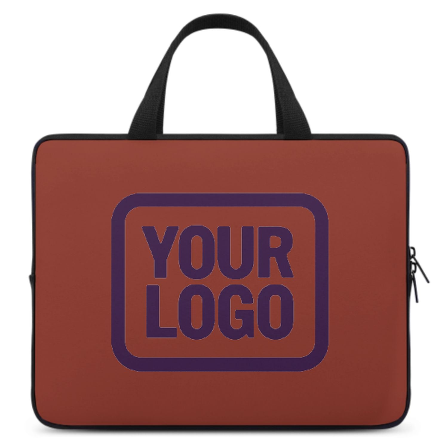 Borsa per laptop personalizzata color corallo rosso e viola