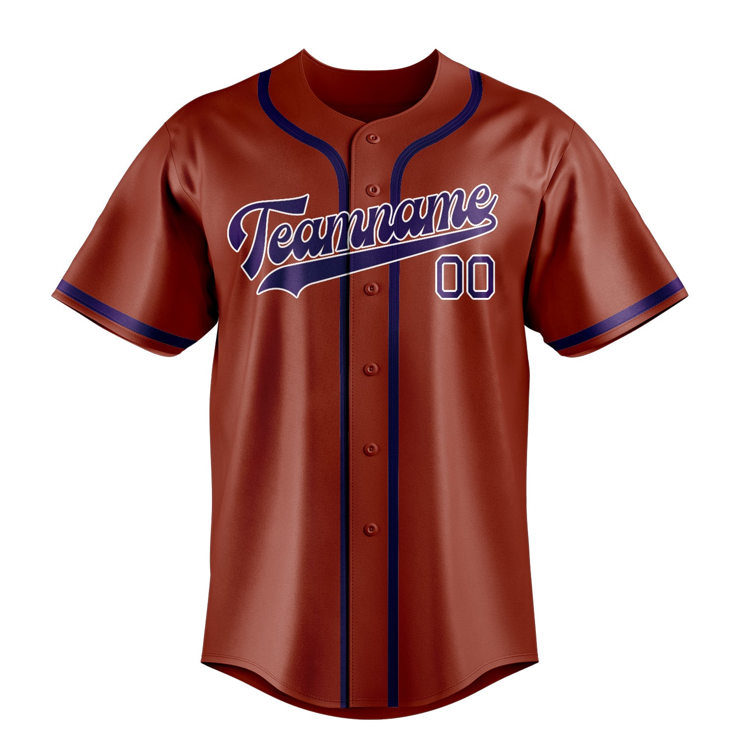 Benutzerdefiniertes Professionelles Korallenrot Lila Baseballtrikot