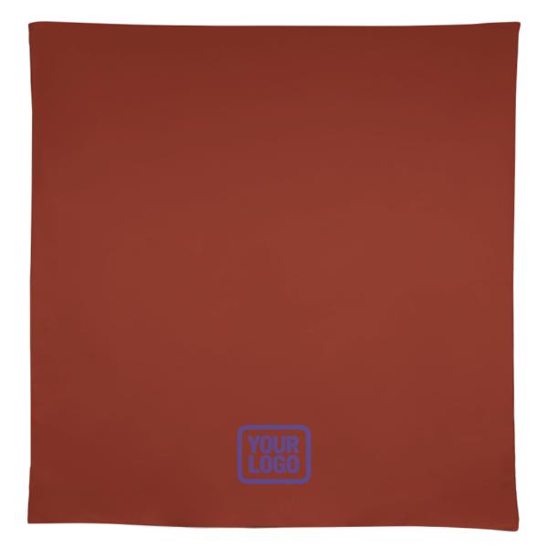 Tovaglia quadrata personalizzata color corallo rosso e viola
