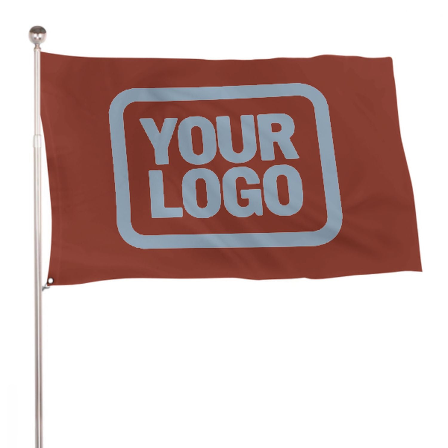 Maßgeschneidertes Korallenrot Hellblau Flagge