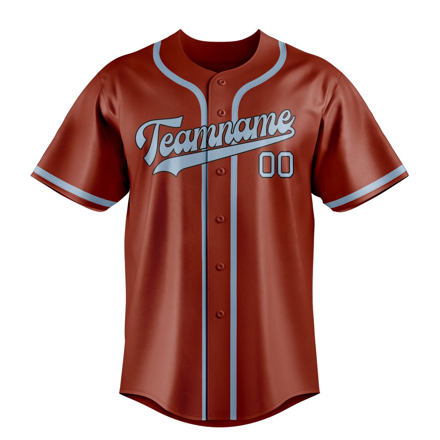 Benutzerdefiniertes Professionelles Korallenrot Hellblau Baseballtrikot