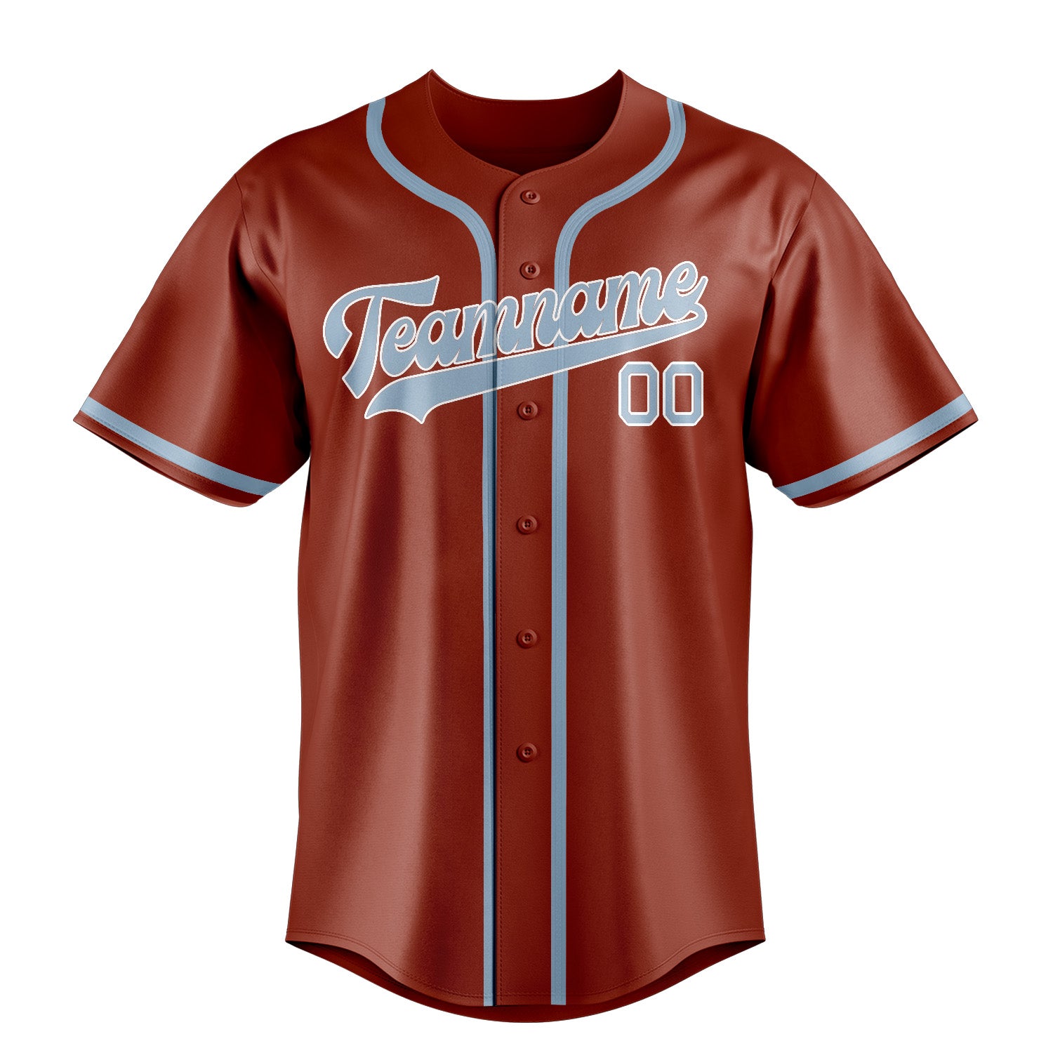 Benutzerdefiniertes Professionelles Korallenrot Hellblau Baseballtrikot