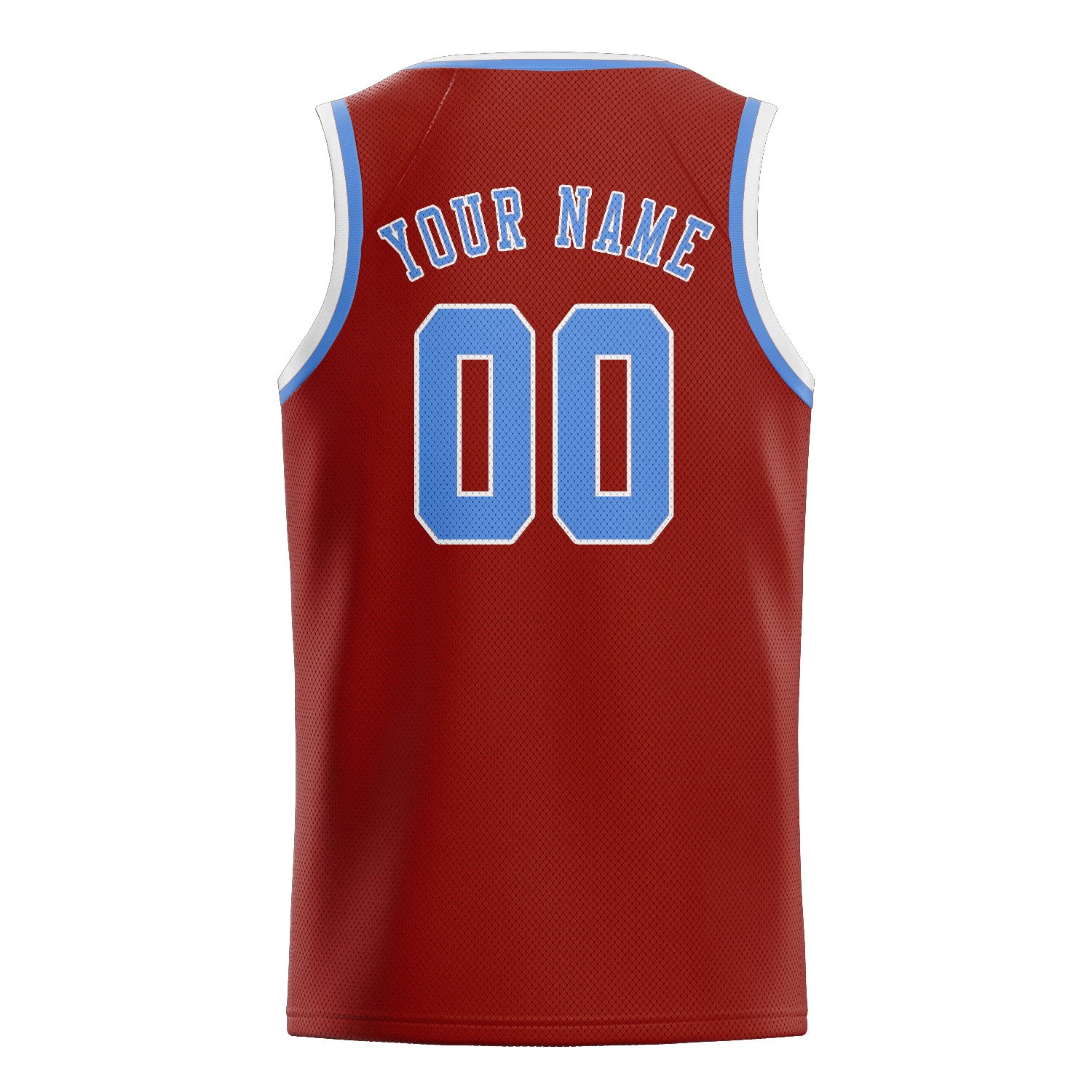 Benutzerdefiniertes Professionelles Korallenrot Hellblau Basketballtrikot