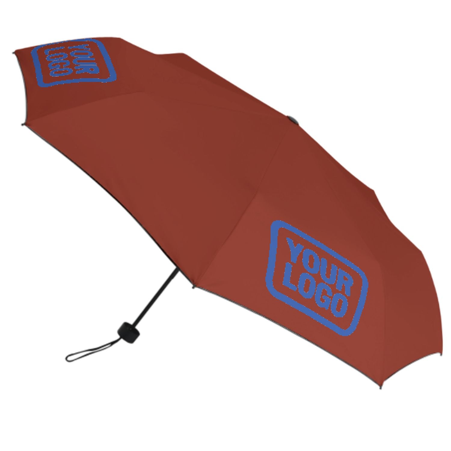 Maßgeschneidertes Korallenrot Himmelblau Automatik-Regenschirm