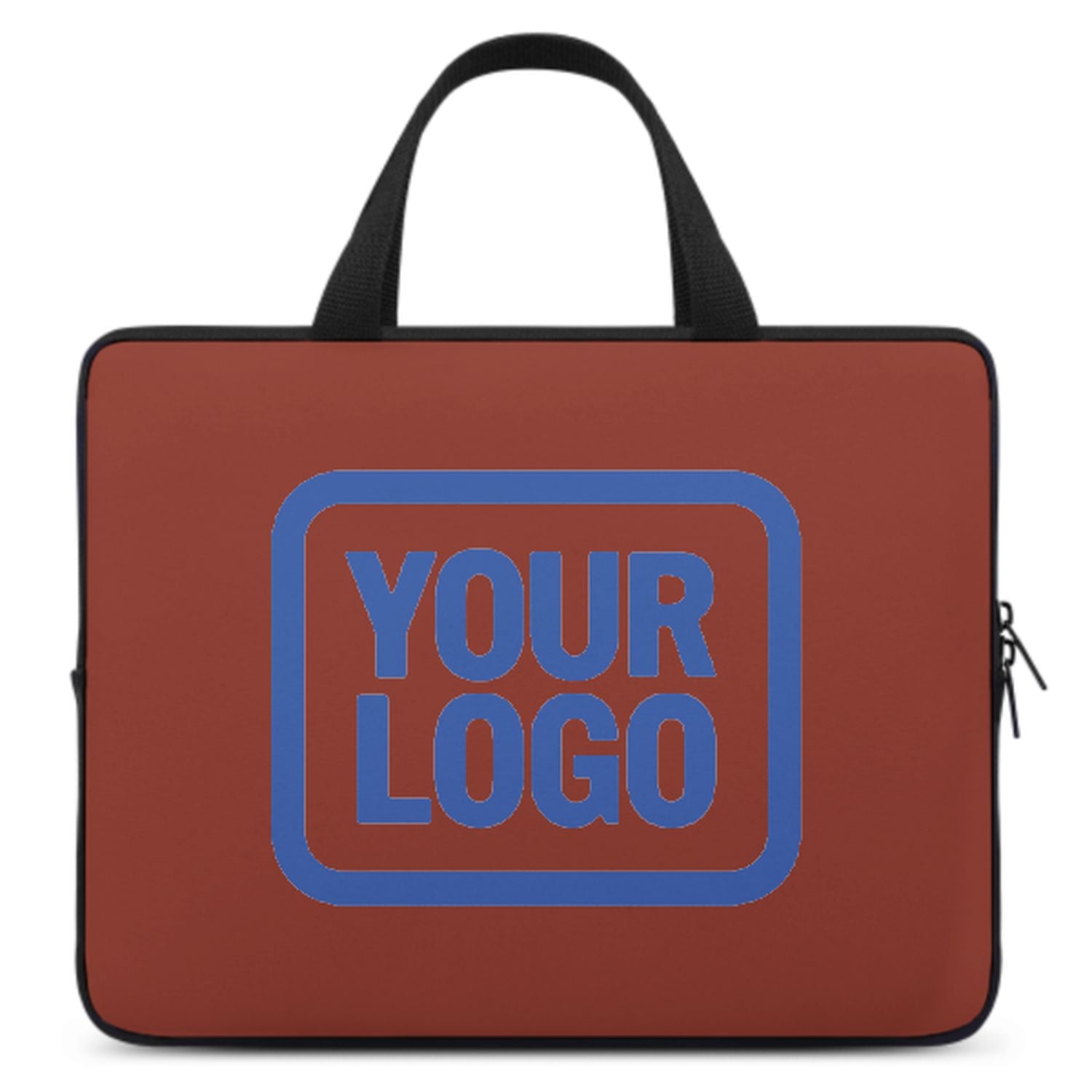 Borsa per laptop personalizzata color corallo rosso e azzurro cielo