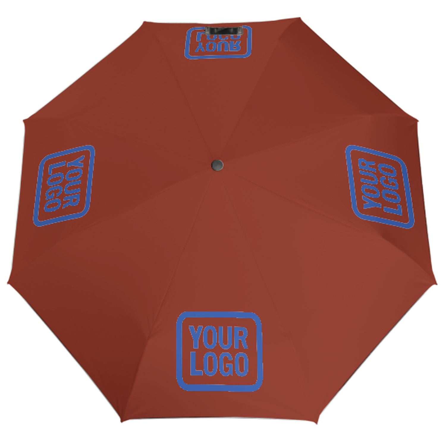 Maßgeschneidertes Korallenrot Himmelblau Automatik-Regenschirm
