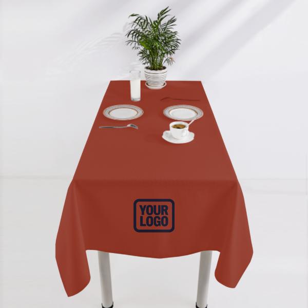 Tovaglia quadrata personalizzata color corallo rosso azzurro