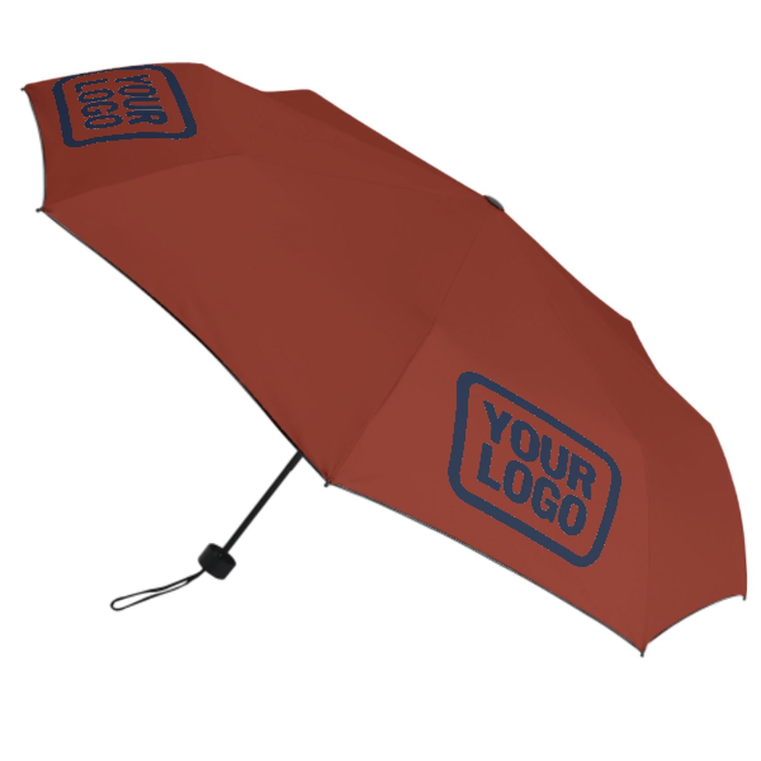 Maßgeschneidertes Korallenrot Marineblau Automatik-Regenschirm
