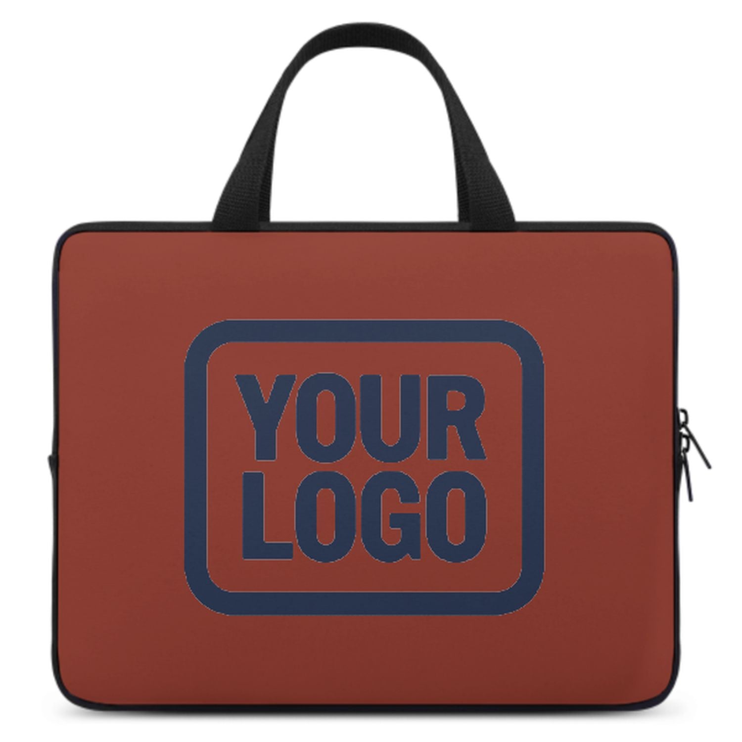 Borsa per laptop personalizzata color corallo rosso e blu