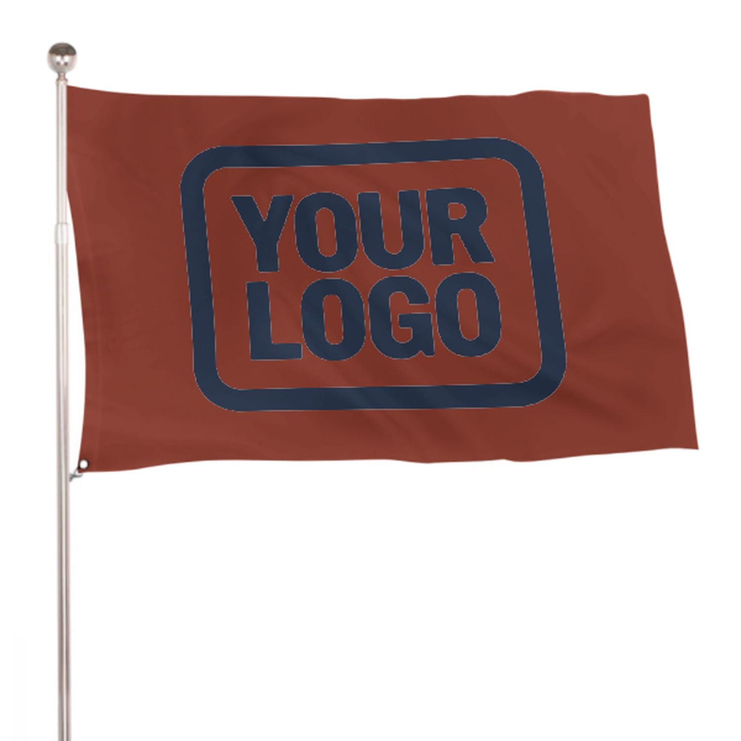 Maßgeschneidertes Korallenrot Marineblau Flagge