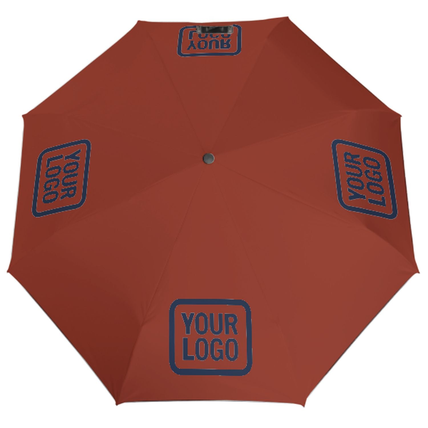 Maßgeschneidertes Korallenrot Marineblau Automatik-Regenschirm