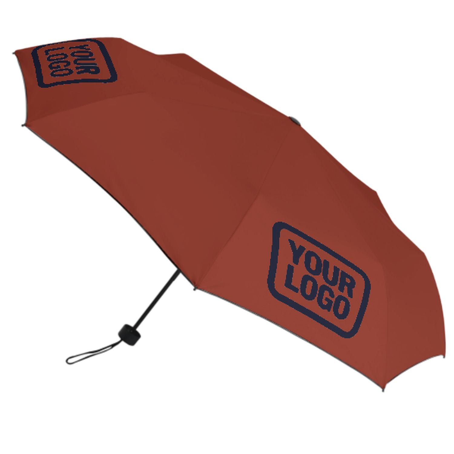 Maßgeschneidertes Korallenrot Stahlblau Automatik-Regenschirm