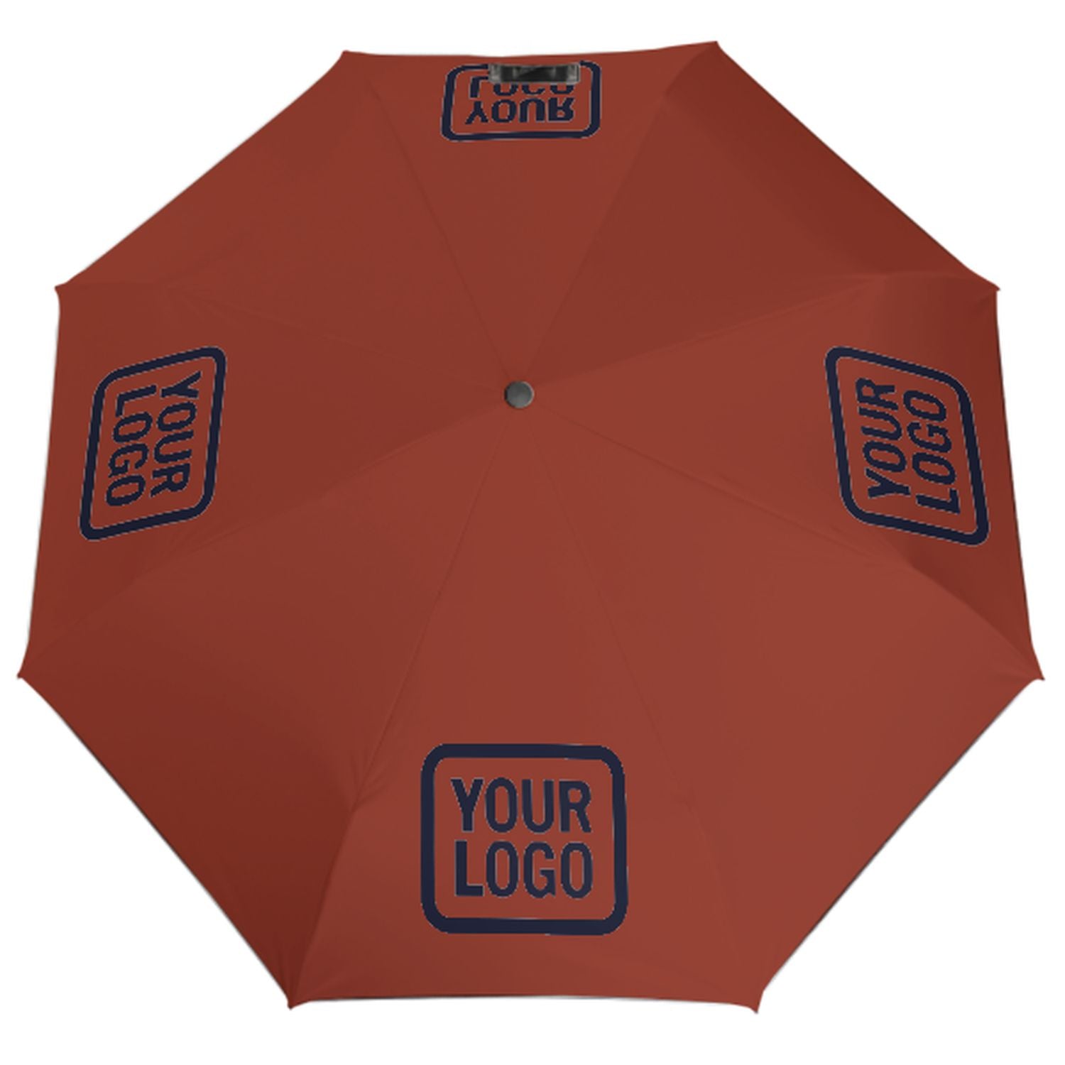 Maßgeschneidertes Korallenrot Stahlblau Automatik-Regenschirm