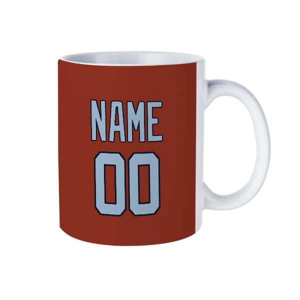 Tazza personalizzata rosso corallo azzurro