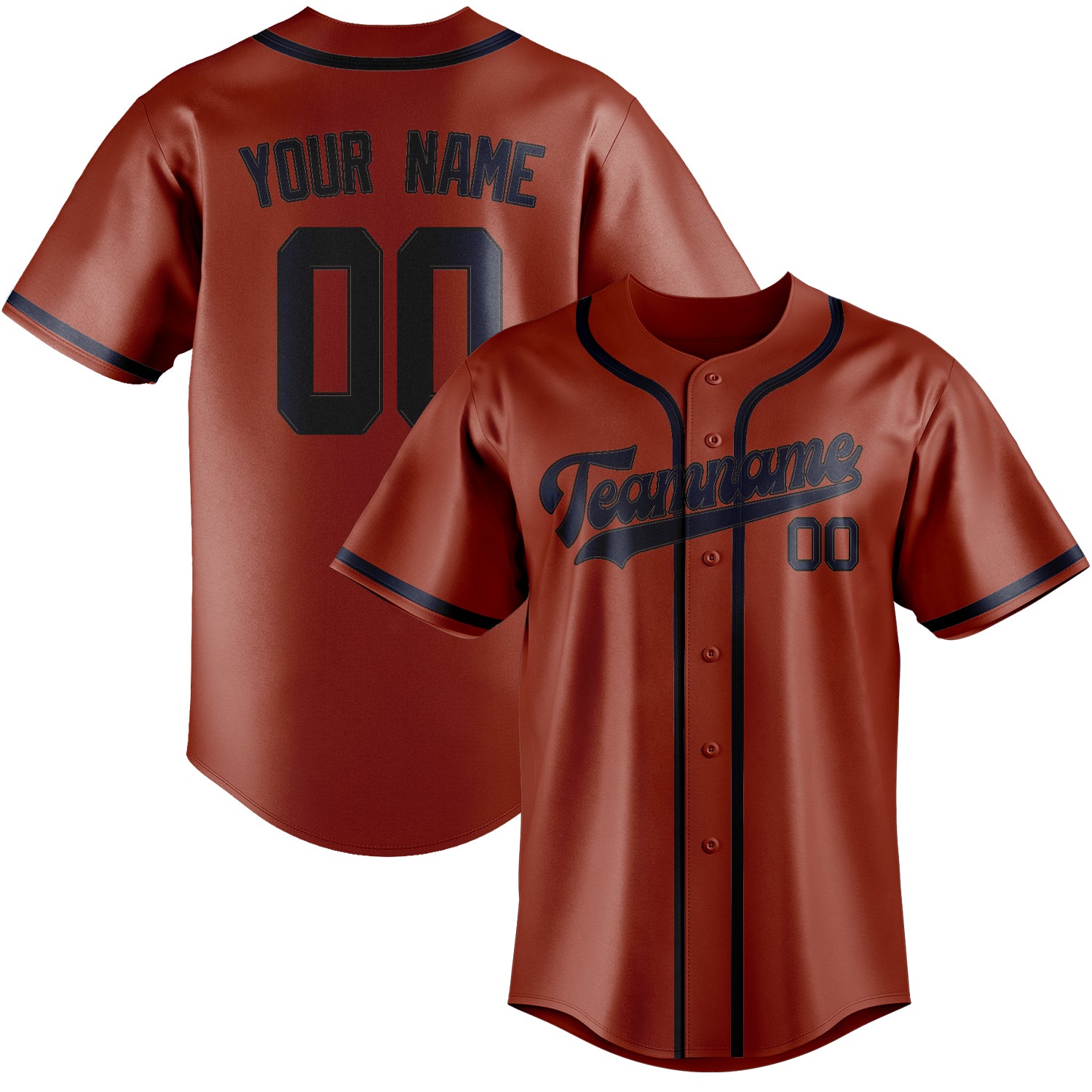 Benutzerdefiniertes Professionelles Korallenrot Stahlblau Baseballtrikot