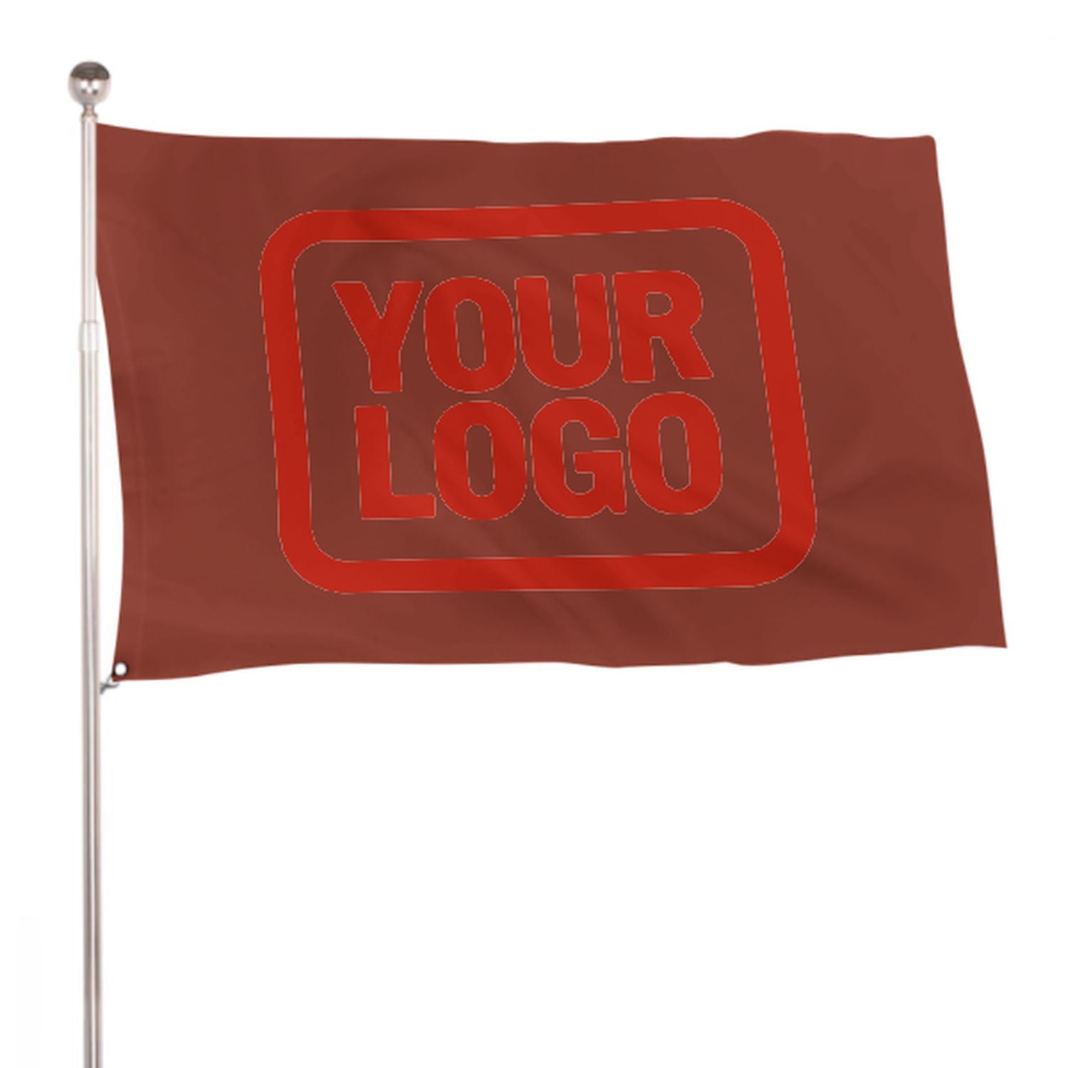 Maßgeschneidertes Korallenrot Orangerot Flagge