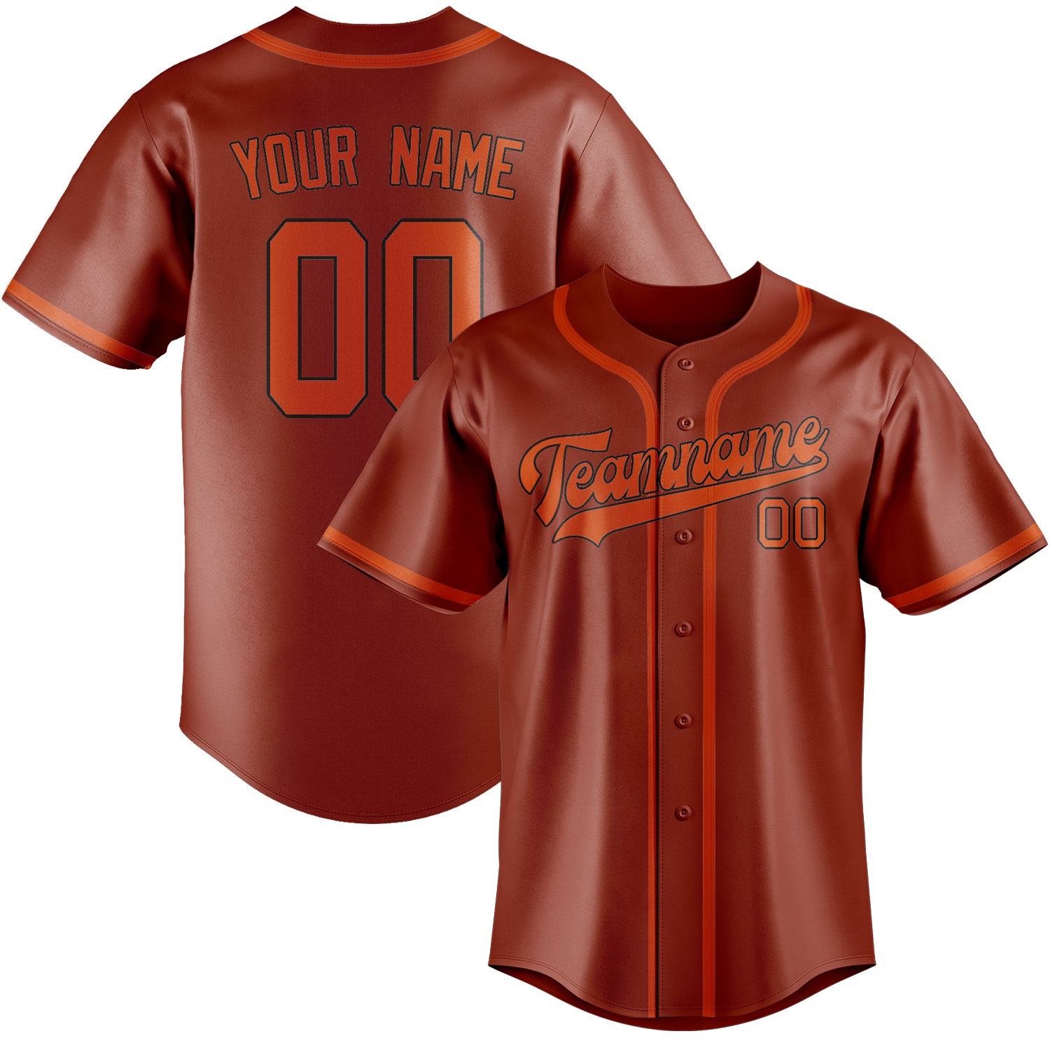 Benutzerdefiniertes Professionelles Korallenrot Orangerot Baseballtrikot