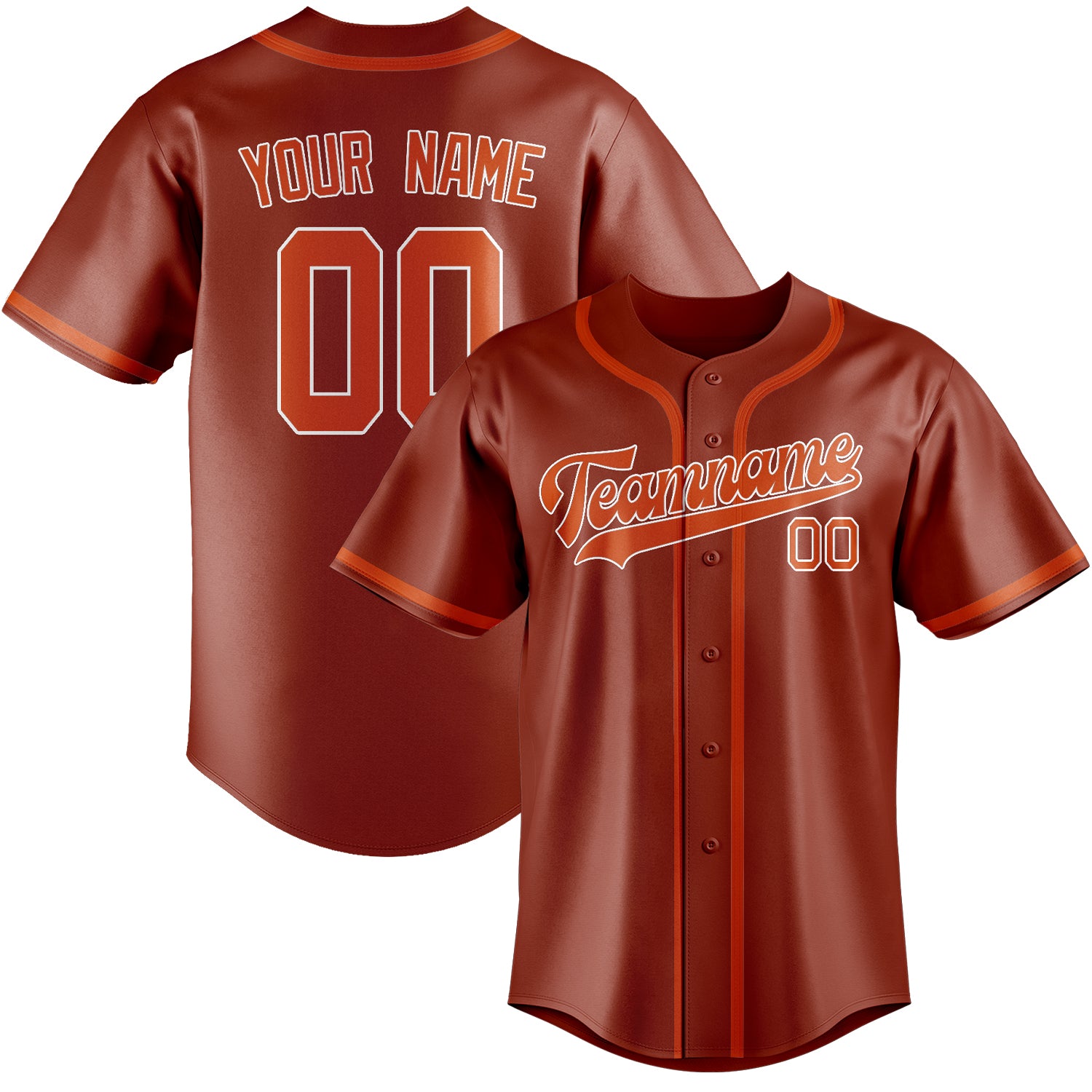 Benutzerdefiniertes Professionelles Korallenrot Orangerot Baseballtrikot