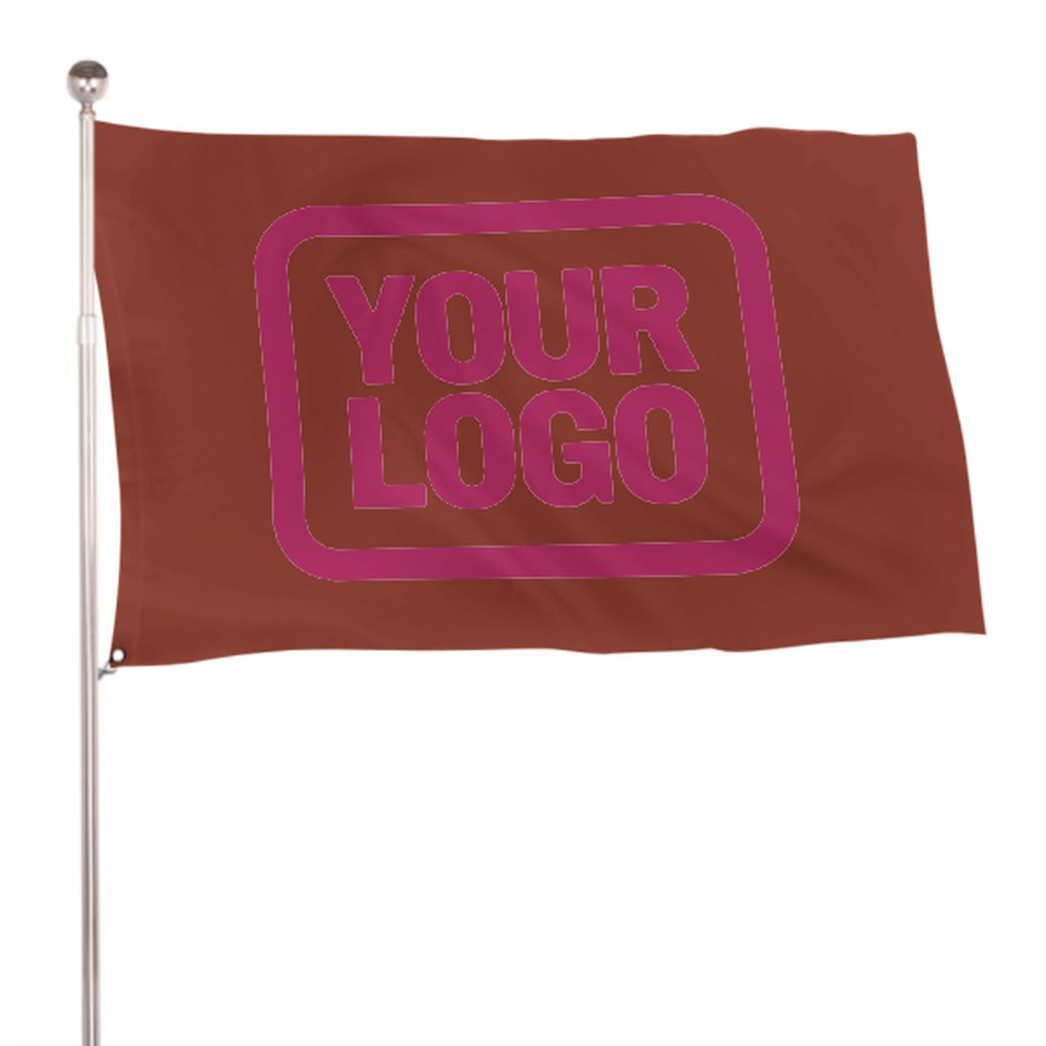 Maßgeschneidertes Korallenrot Rosarot Flagge