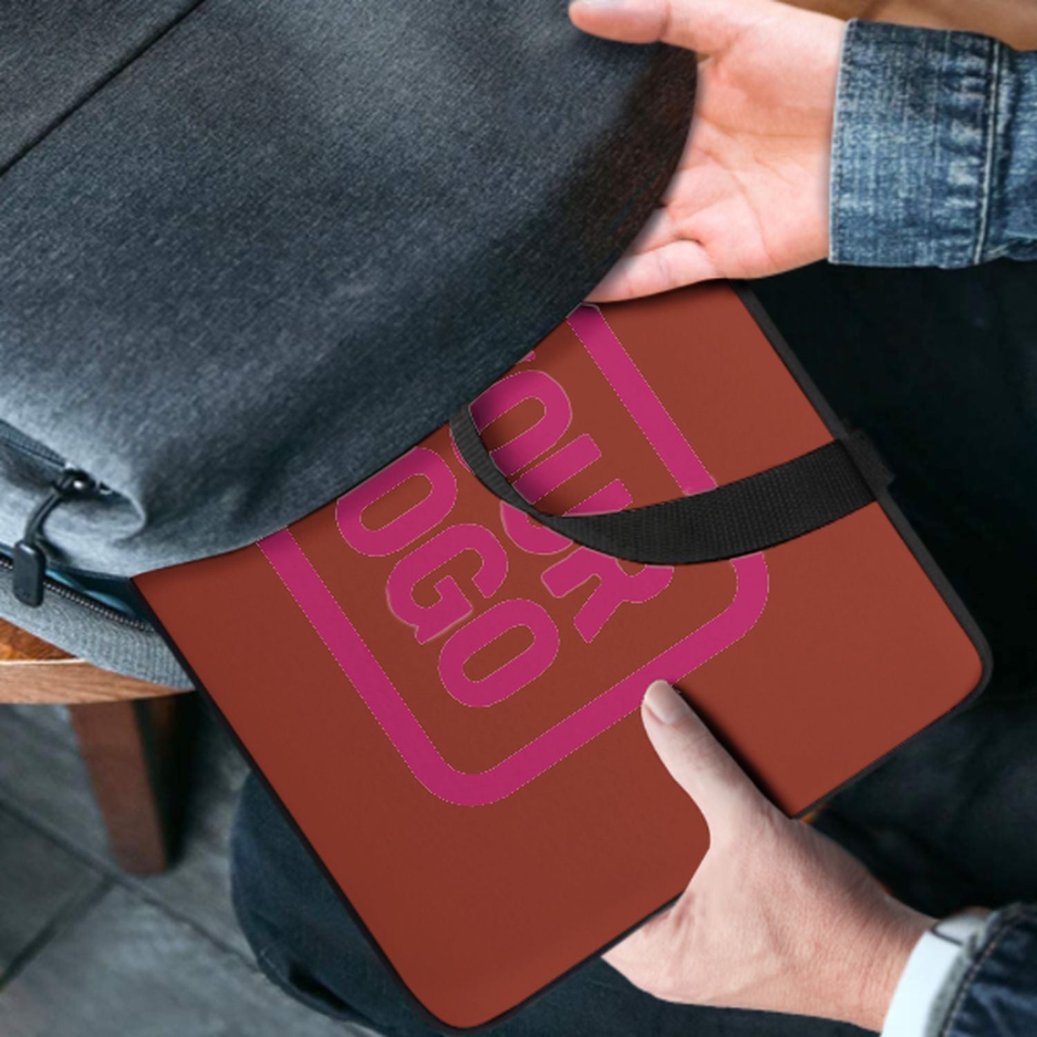 Borsa per laptop personalizzata rosa corallo