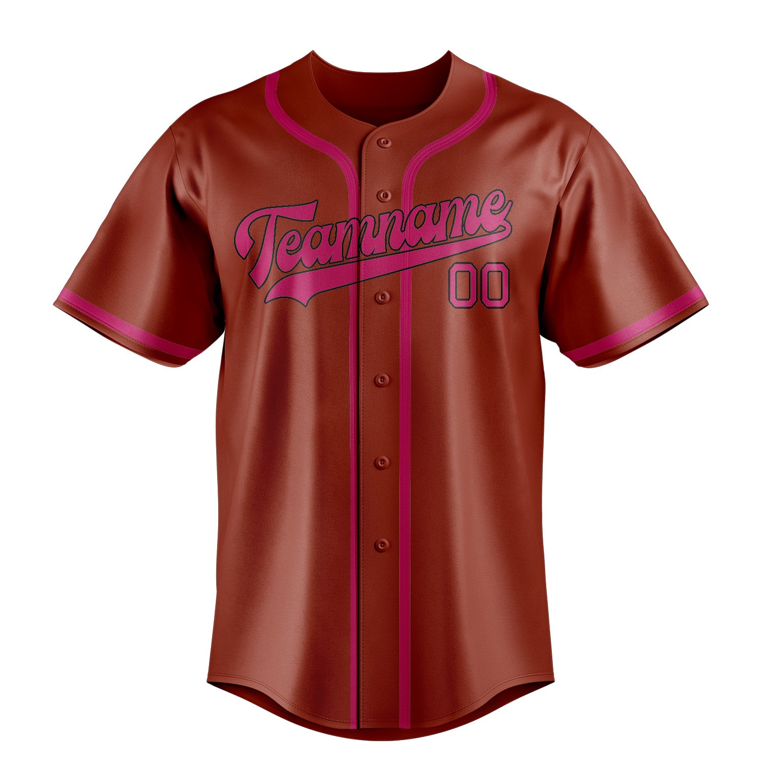Benutzerdefiniertes Professionelles Korallenrot Rosarot Baseballtrikot
