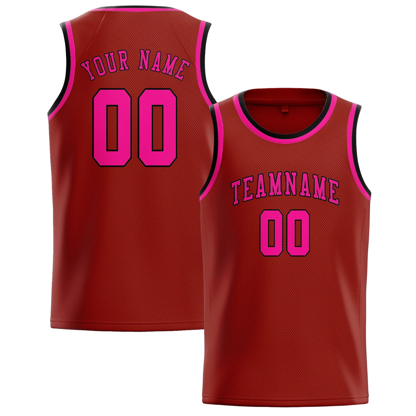 Benutzerdefiniertes Professionelles Korallenrot Rosarot Basketballtrikot